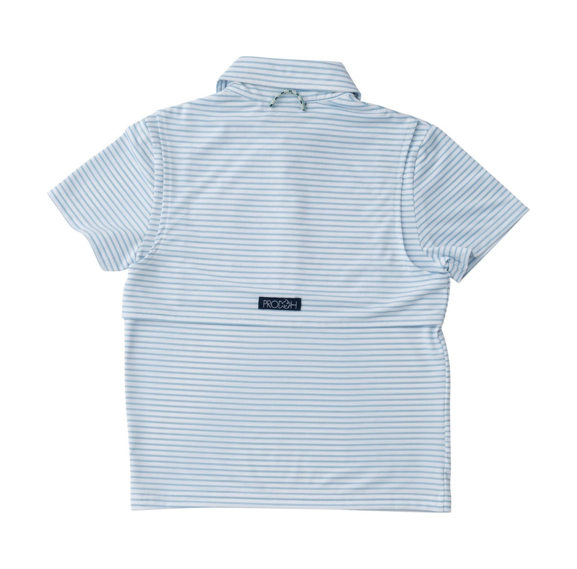 Boys Short Sleeve Pro Performance Polo in Clear Sky Blue and White Stripe