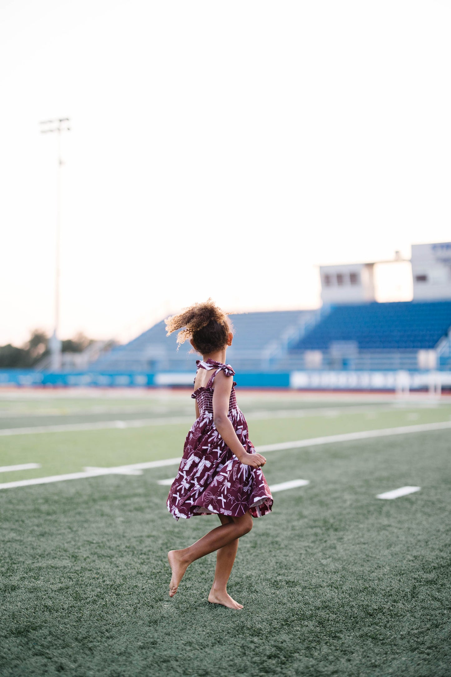 Maroon & White Bows Dress