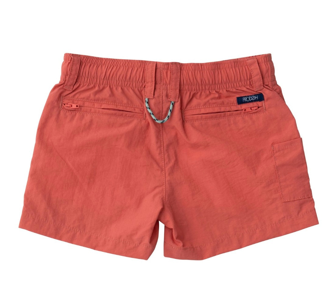 Boys Outrigger Performance Short in Spiced Coral