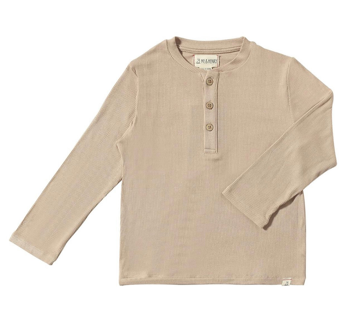 Beige Adams Ribbed Henley