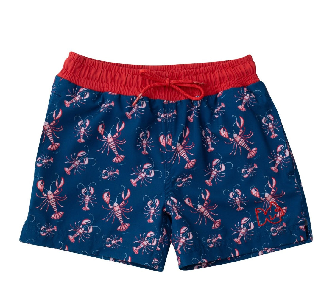 Boys Boogie Board Swim Trunk in Lobster Print