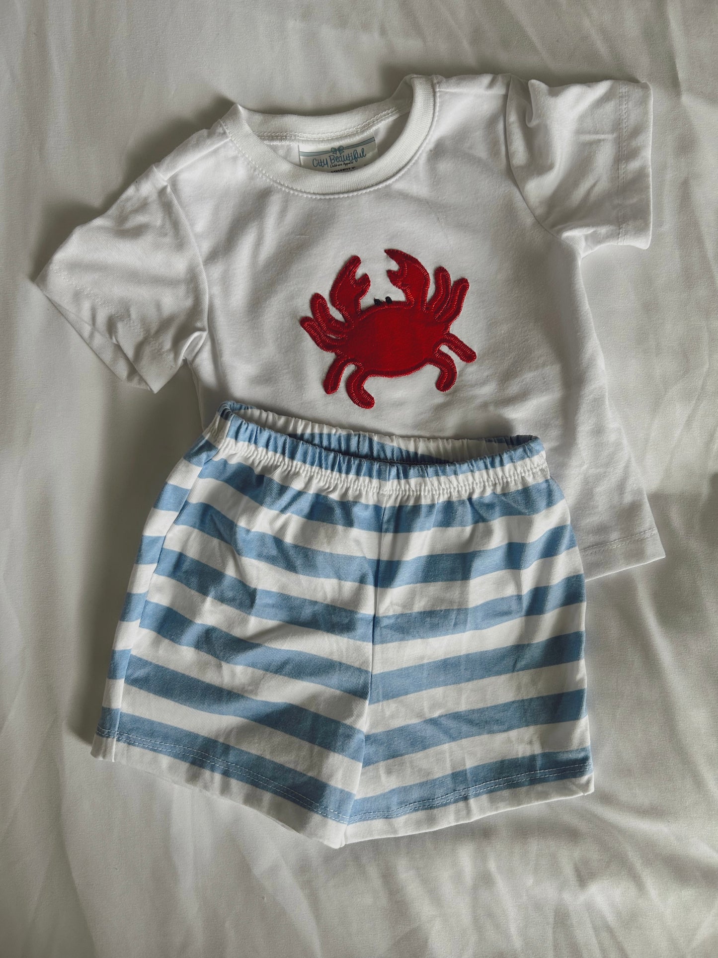 Light Blue Crab Short Set