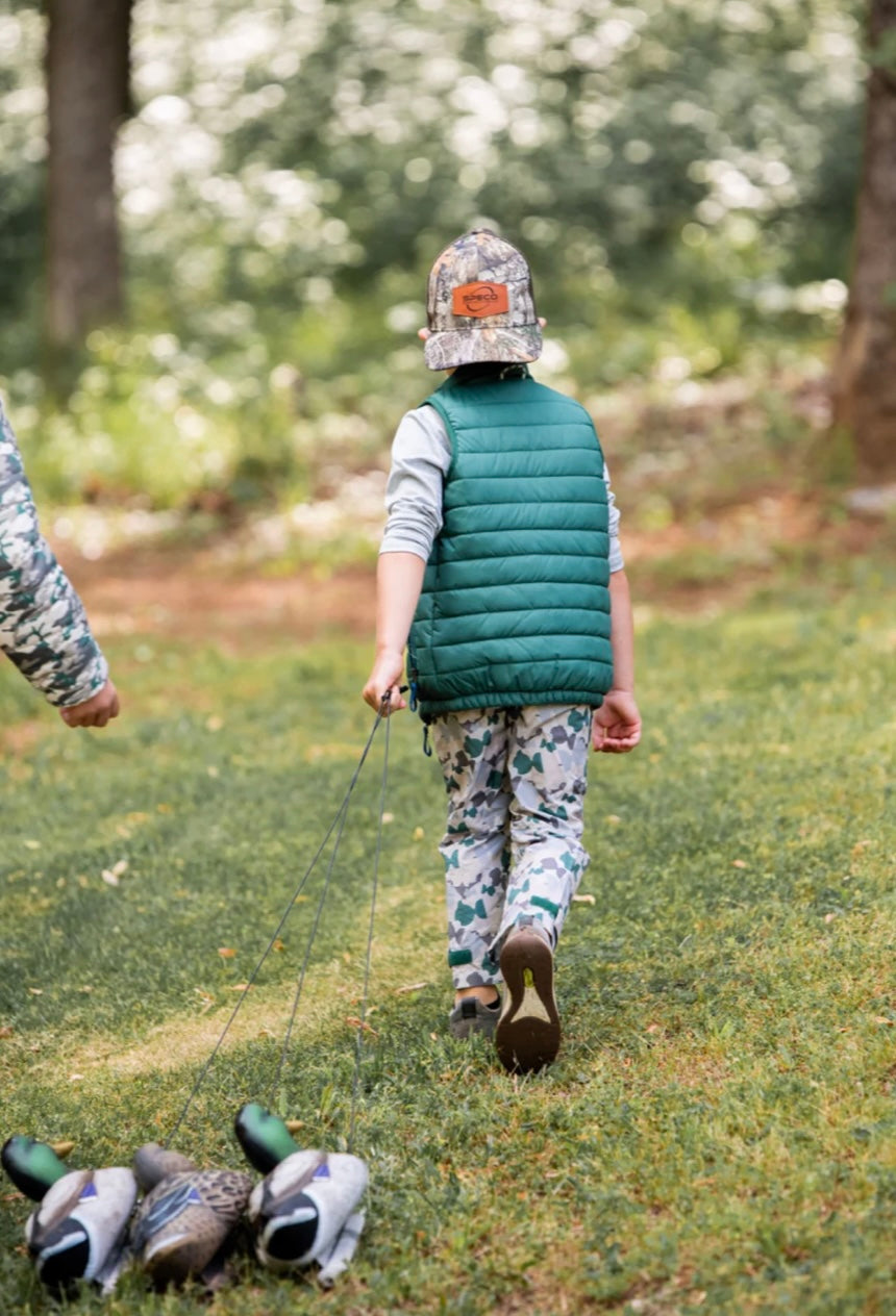 Puffer Vest in Posy Green with Sea Turtle Liner