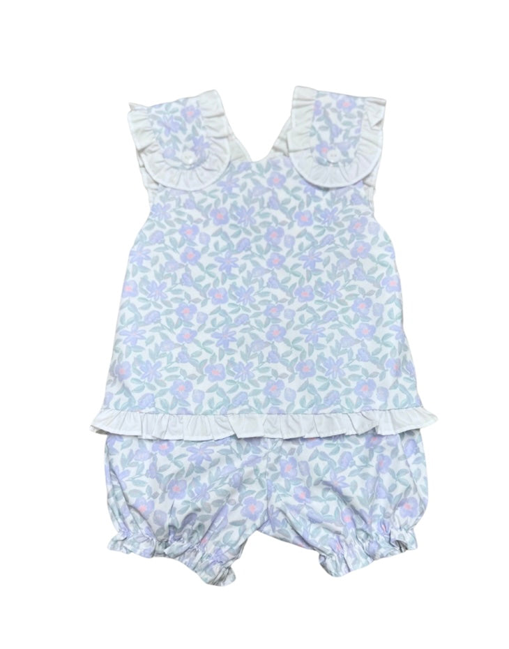 Pastel Floral Cross Back Bloomer Set