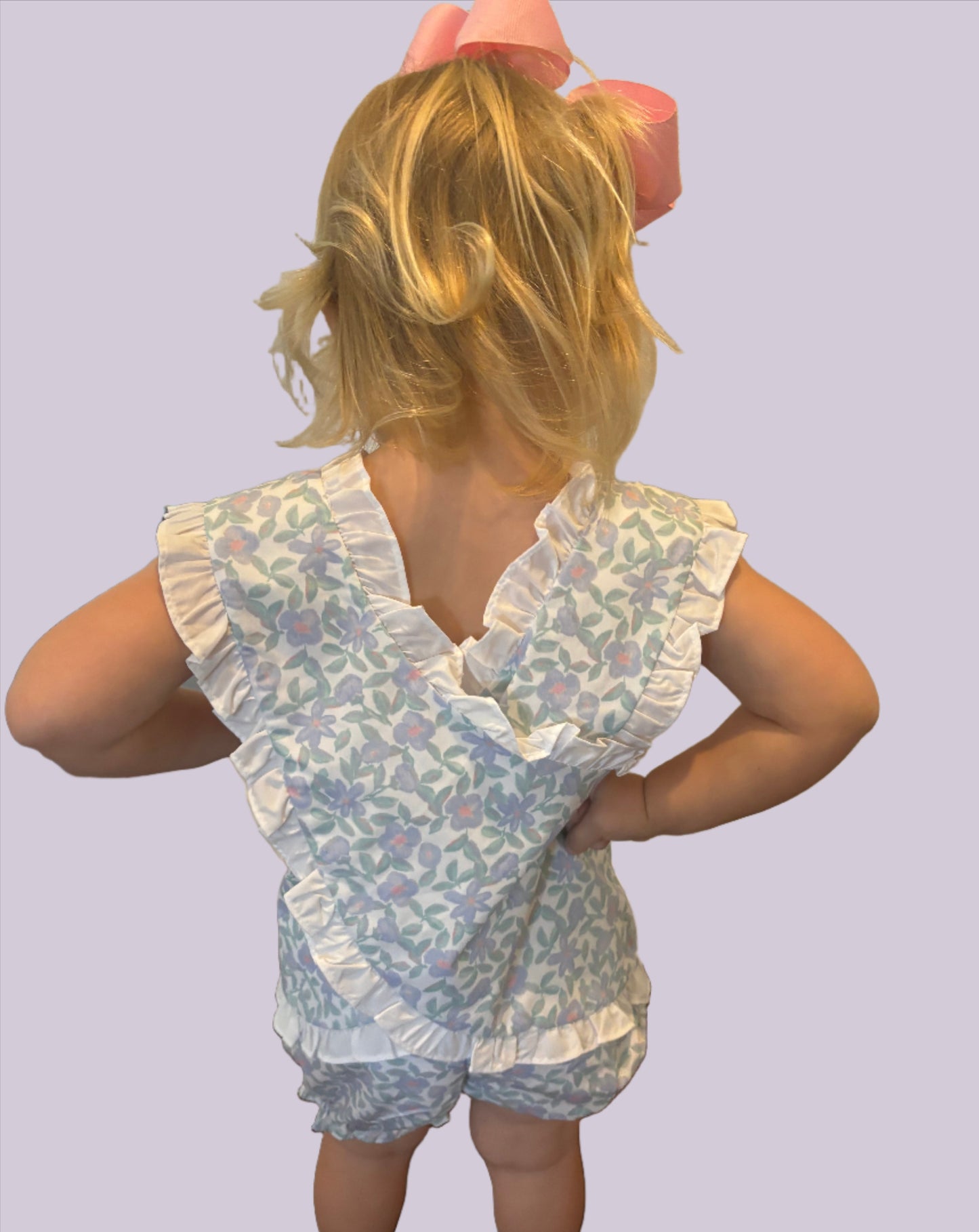 Pastel Floral Cross Back Bloomer Set