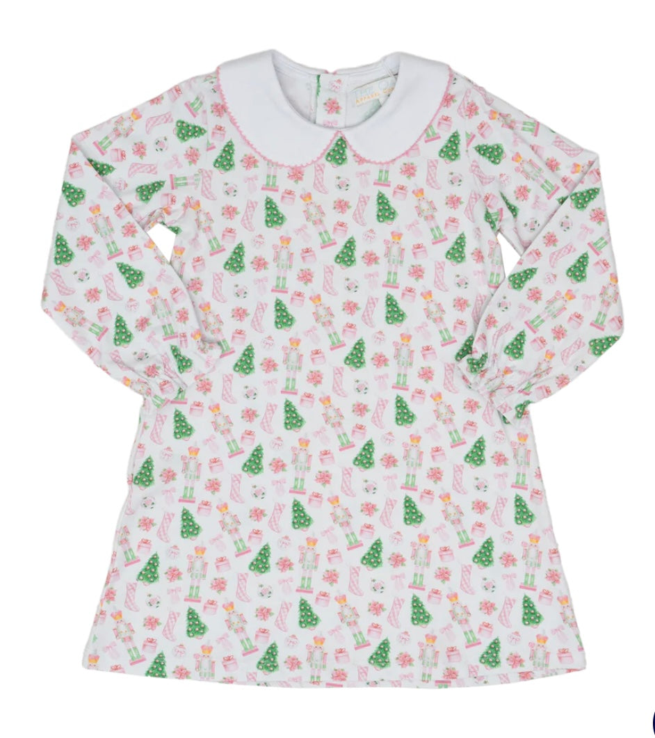 Presley Kait Preppy Christmas Long Sleeve Dress