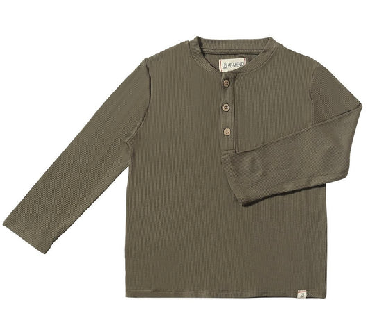 Green Adams Ribbed Henley