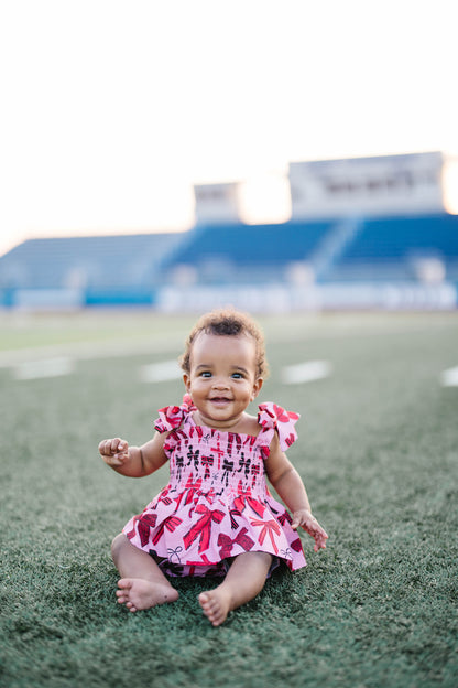 Red & Black Bows Diaper Cover Set