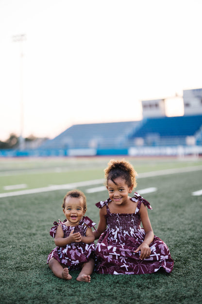 Maroon & White Bow Diaper Cover Set
