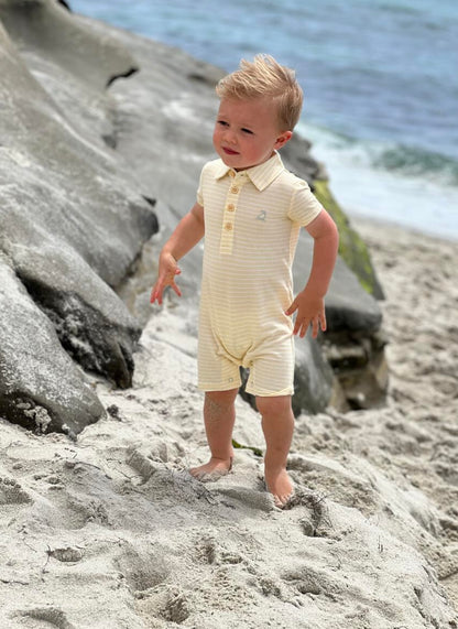 Me & Henry - Drift Romper in Yellow and Cream