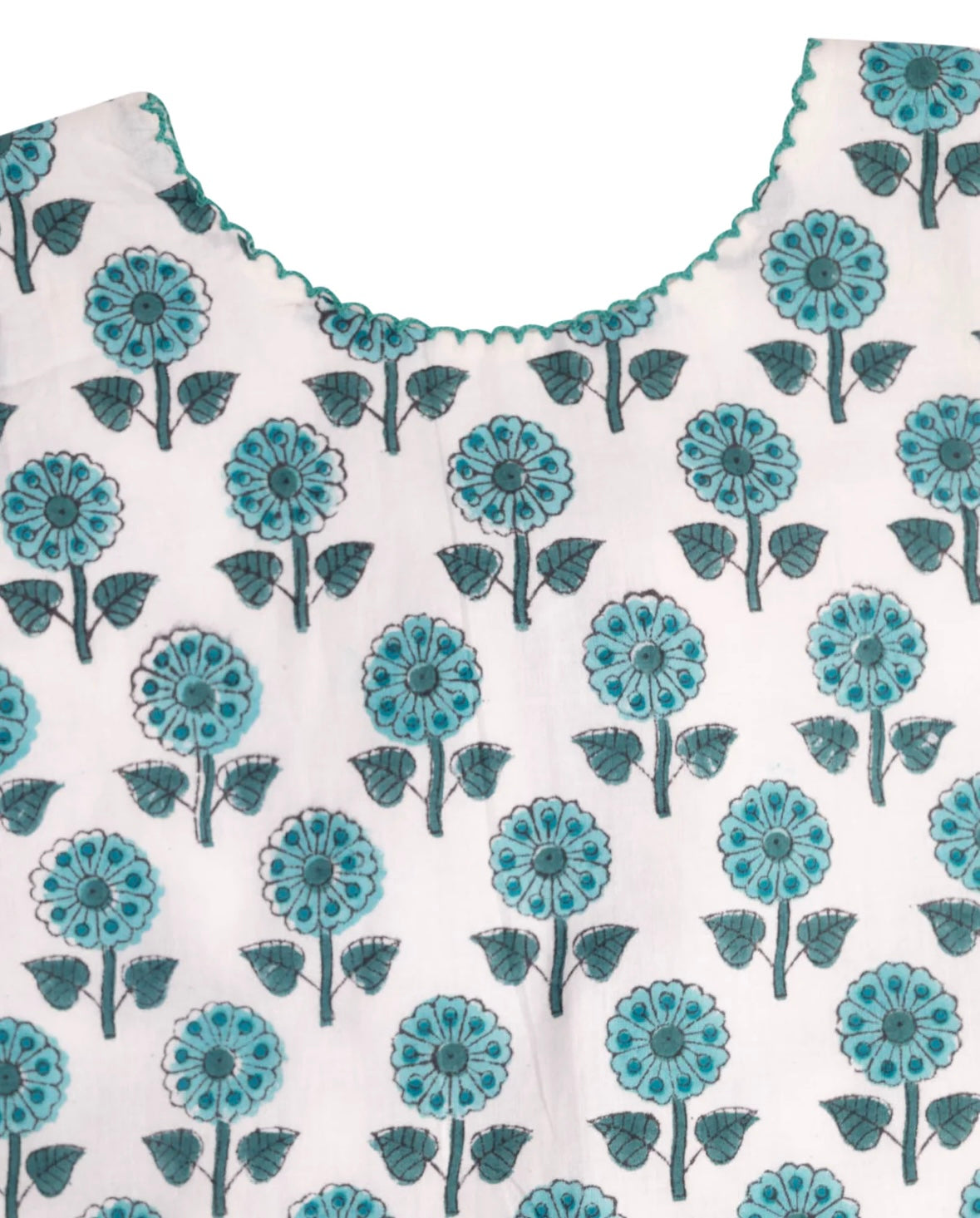 Teal Floral Block Print Bloomer Set