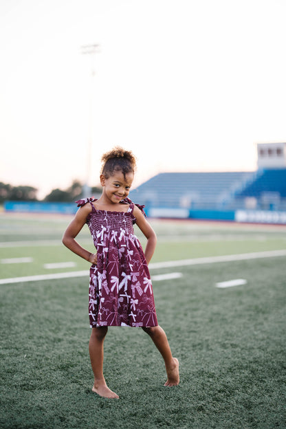 Maroon & White Bows Dress