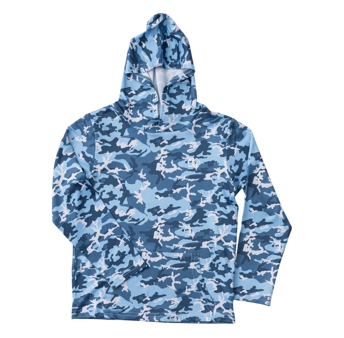 Kids Pro Performance Hoodie T-Shirt in Blue Camo