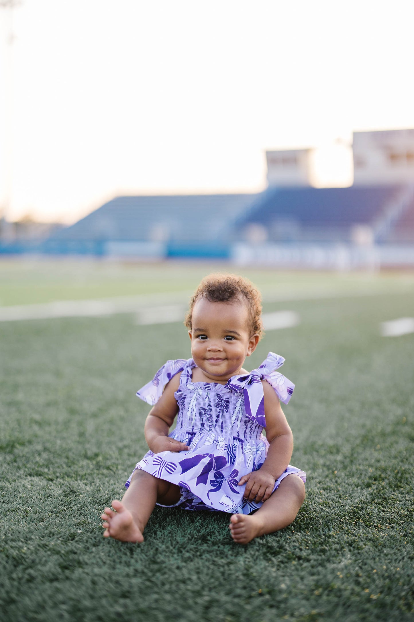 Purple & White Bows Diaper Cover Set