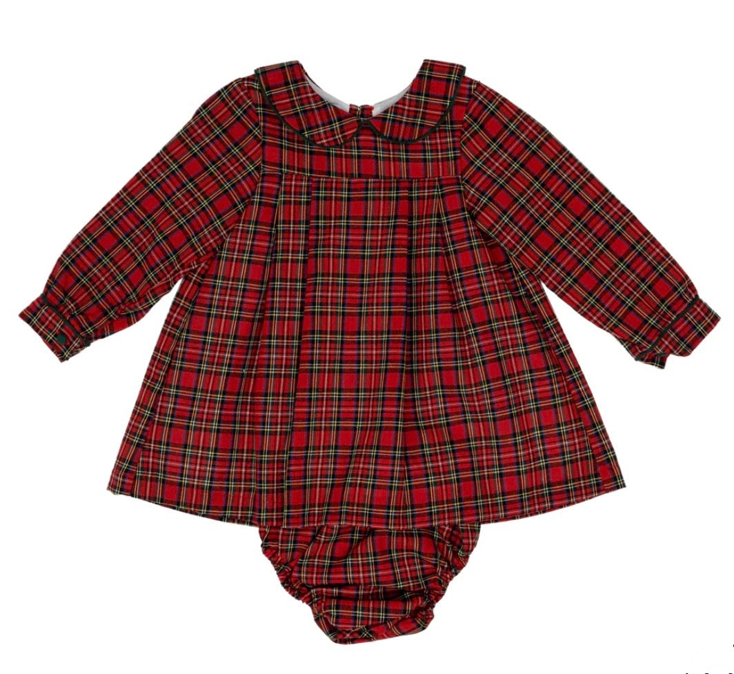Ava Red Tartan Bloomer Set