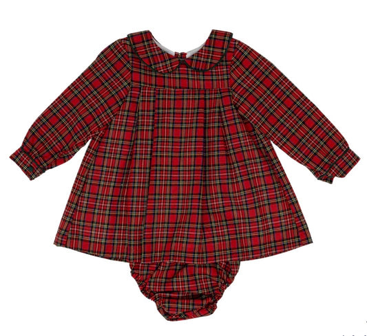 Ava Red Tartan Bloomer Set
