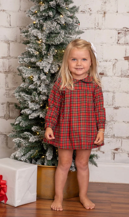 Ava Red Tartan Bloomer Set