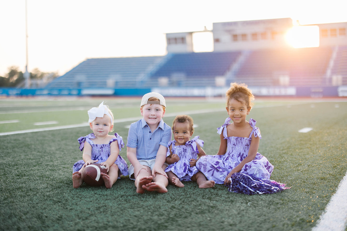 Purple & White Bows Diaper Cover Set
