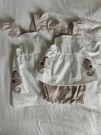 Seersucker Seahorse Dress