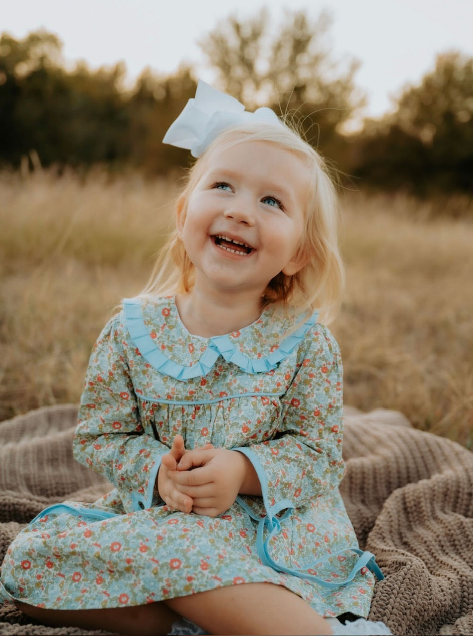 Cecilia Blue and Green Floral Dress