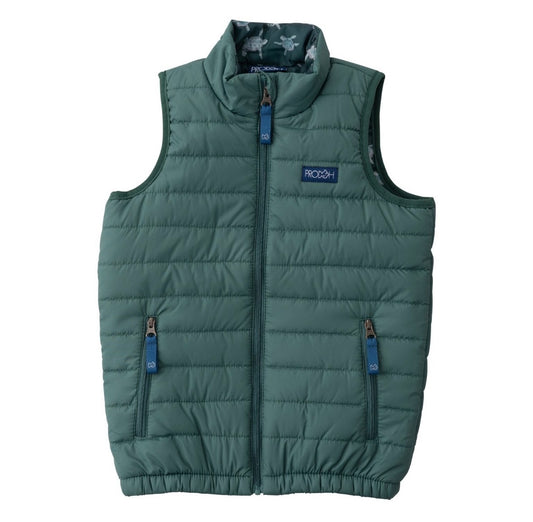 Puffer Vest in Posy Green with Sea Turtle Liner