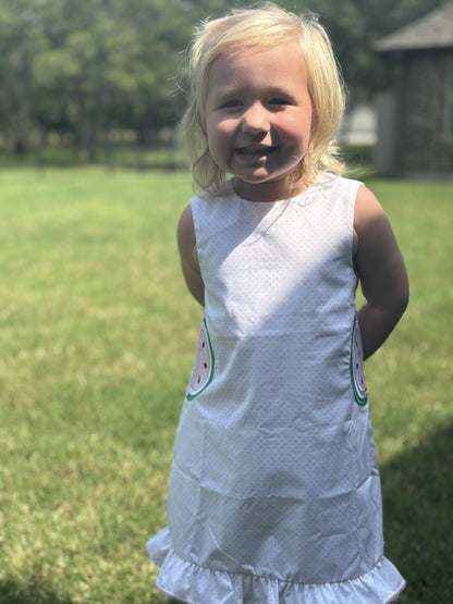 Watermelon Ruffle Shift Dress