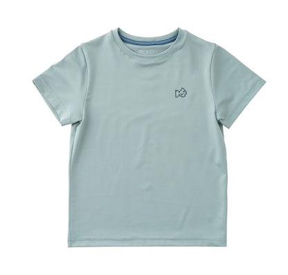 Kids Pro Performance Short Sleeve T-shirt in Blue Surf with Swordfish