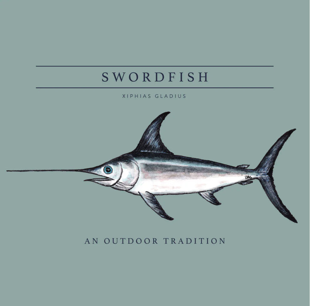 Kids Pro Performance Short Sleeve T-shirt in Blue Surf with Swordfish