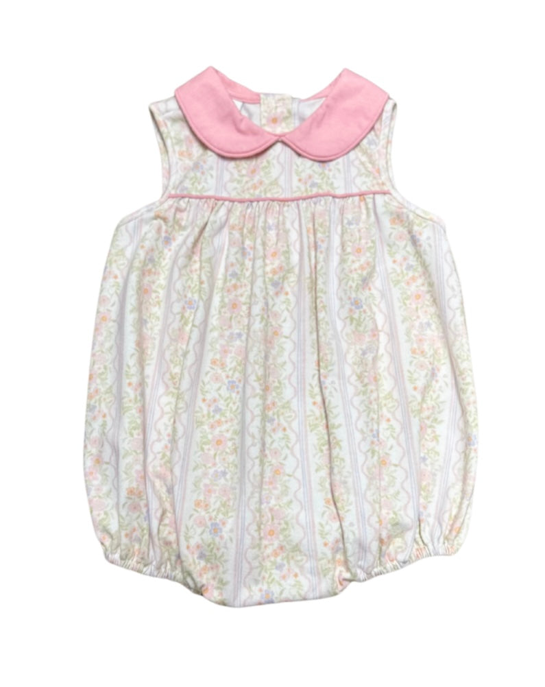 Pink Floral Stripe Knit Bubble