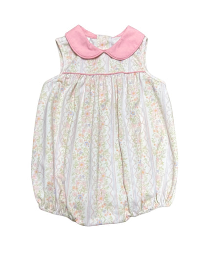 Pink Floral Stripe Knit Bubble