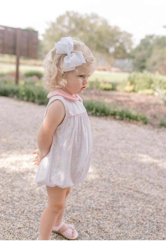Pink Floral Stripe Knit Bubble