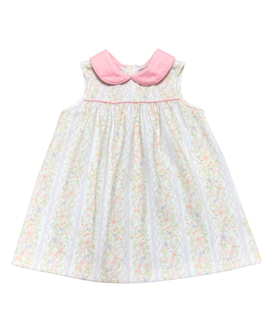 Pink Floral Stripe Knit Dress