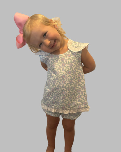Pastel Floral Cross Back Bloomer Set