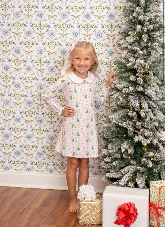 Presley Kait Preppy Christmas Long Sleeve Dress