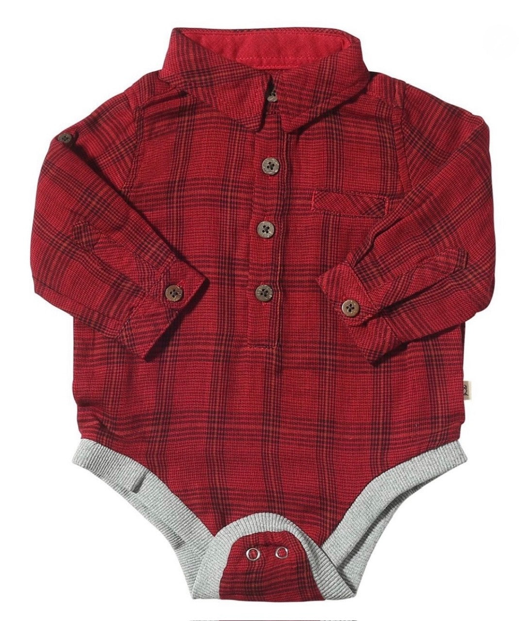 Red/Black Plaid Jasper Woven Onesie