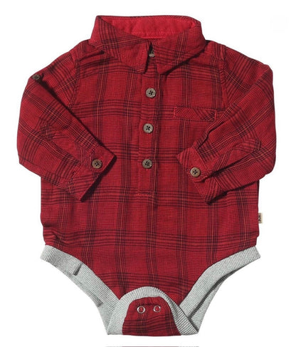 Red/Black Plaid Jasper Woven Onesie