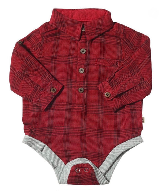 Red/Black Plaid Jasper Woven Onesie